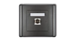 FLEXI Gniazdo antenowe pojedyncze typu F (SAT) pozłacane grafitowy 11FGF-1.1