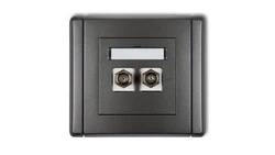 FLEXI Gniazdo antenowe podwójne typu F (SAT) pozłacane grafitowy 11FGF-2.1