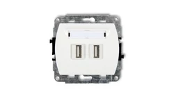 TREND Gniazdo podwójne 2xUSB-AA biały GUSB-2