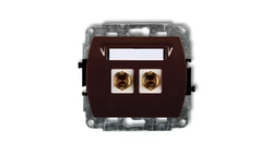 TREND Gniazdo głośnikowe pojedyncze (typu banan - czerwony i czarny, pozłacany, 4 mm2, skręcany) brązowy 4GG-4