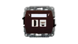 TREND Gniazdo pojedyncze HDMI + Gniazdo komputerowe pojedyncze 1xRJ45, kat. 5e, 8-stykowy brązowy 4GHK