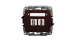 TREND Gniazdo podwójne 2xUSB-AA brązowy 4GUSB-2