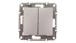 Sedna Łącznik schodowy podwójny 10AX aluminium IP20 SDN0600160