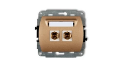 TREND Gniazdo głośnikowe pojedyncze (typu banan - czerwony i czarny, pozłacany, 4 mm2, skr©cany) złoty metalik 8GG-4