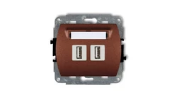 TREND Gniazdo podwójne 2xUSB-AA brĄzowy metalik 9GUSB-2