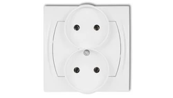 LOGO Gniazdo podwójne 2x(2P) biały LGPR-2