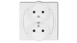 LOGO Gniazdo podwójne z/u biały LGPR-2z