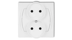 LOGO Gniazdo podwójne 2x(2P) z przesłonami biały LGPR-2p