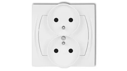 LOGO Gniazdo podwójne z/u z przesłonami biały LGPR-2zp