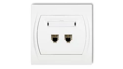 LOGO Gniazdo telefoniczne podwójne 2xRJ11, 4-stykowy biały LGT-2