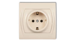 LOGO Gniazdo pojedyncze z/u SCHUKO beżowy 1LGP-1sp