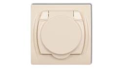 LOGO Gniazdo bryzgoszczelne z/u (klapka beľowa) beżowy 1LGPB-1zp