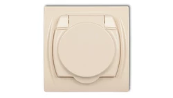 LOGO Gniazdo bryzgoszczelne z/u SCHUKO (klapka beľowa) beżowy 1LGPB-1sp