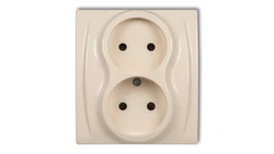LOGO Gniazdo podwójne b/u beżowy 1LGP-2p