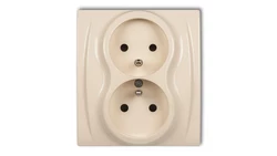 LOGO Gniazdo podwójne z/u beżowy 1LGP-2zp