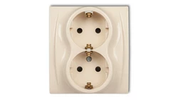 LOGO Gniazdo podwójne z/u SCHUKO beżowy 1LGP-2sp