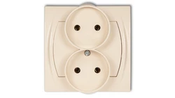 LOGO Gniazdo podwójne 2x(2P) beżowy 1LGPR-2