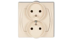 LOGO Gniazdo podwójne z/u beżowy 1LGPR-2z
