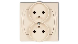 LOGO Gniazdo podwójne z/u z przesłonami beżowy 1LGPR-2zp