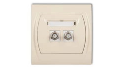 LOGO Gniazdo antenowe podwójne typu F (SAT) beżowy 1LGF-2