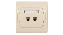 LOGO Gniazdo telefoniczne podwójne 2xRJ11, 4-stykowy beżowy 1LGT-2