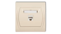 LOGO Gniazdo komputerowe pojedyncze 1xRJ45, kat. 5e, 8-stykowy beżowy 1LGK-1
