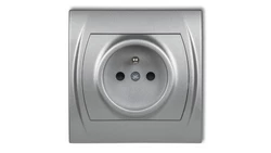 LOGO Gniazdo pojedyncze z/u 2P+Z srebrny metalik 7LGP-1zp