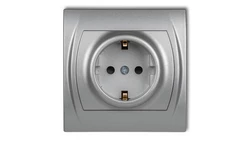 LOGO Gniazdo pojedyncze z/u SCHUKO srebrny metalik 7LGP-1sp