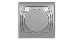 LOGO Gniazdo bryzgoszczelne z/u (klapka srebrny metalik) srebrny metalik 7LGPB-1zp