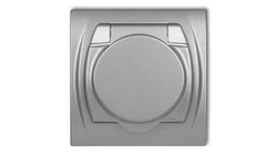 LOGO Gniazdo bryzgoszczelne z/u SCHUKO (klapka srebrny metalik) srebrny metalik 7LGPB-1sp