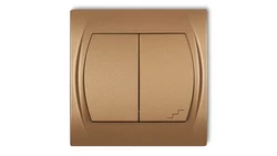 LOGO Łącznik jednobiegunowy ze schodowym podświetlany złoty metalik 8LWP-10L