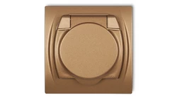 LOGO Gniazdo bryzgoszczelne z/u (klapka złoty metalik) złoty metalik 8LGPB-1zp