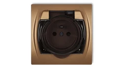 LOGO Gniazdo bryzgoszczelne z/u (klapka dymna) złoty metalik 8LGPB-1zdp