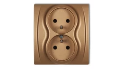 LOGO Gniazdo podwójne z/u złoty metalik 8LGP-2zp