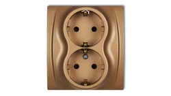 LOGO Gniazdo podwójne z/u SCHUKO złoty metalik 8LGP-2sp