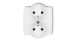DECO Gniazdo podwójne z/u 2x2P+Z biały DGPR-2zp