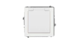DECO Gniazdo bryzgoszczelne z/u SCHUKO (klapka biała) biały DGPB-1sp
