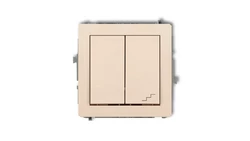 DECO Łącznik jednobiegunowy ze schodowym (osobne zasilanie) beżowy 1DWP-10.2