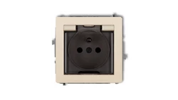 DECO Gniazdo bryzgoszczelne z/u (klapka dymna) beżowy 1DGPB-1zdp