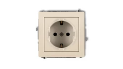 DECO Gniazdo pojedyncze z/u SCHUKO beżowy 1DGP-1sp