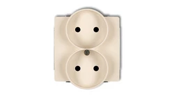 DECO Gniazdo podwójne b/u beżowy 1DGPR-2p