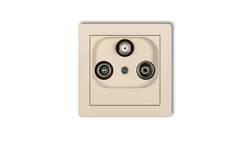 DECO Gniazdo antenowe RTV-SAT końcowe multimedialne (Internet) beżowy 1DGM