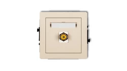 DECO Gniazdo pojedyncze RCA (typu cinch - żółty, pozłacany) beżowy 1DGRCA-1