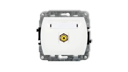 TREND Gniazdo pojedyncze RCA (typu cinch - żółty, pozłacany) biały GRCA-1