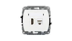 TREND Gniazdo pojedyncze HDMI + Gniazdo komputerowe pojedyncze 1xRJ45, kat. 5e, 8-stykowy biały GHK