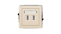 DECO Gniazdo podwójne 2xUSB-AA beżowy 1DGUSB-2