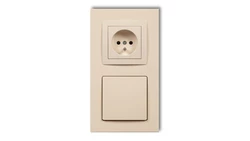 DECO Gniazdo ssące odkurzacza centralnego z gniazdem pojedynczym z uziemieniem DECOvac beżowy 1DGV-2