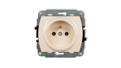 TREND Gniazdo pojedyncze z/u 2P+Z beżowy 1GP-1zp