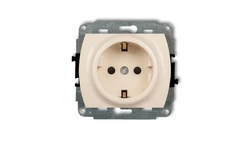 TREND Gniazdo pojedyncze z/u SCHUKO beżowy 1GP-1sp