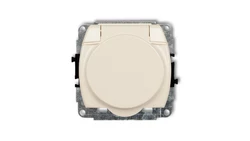 TREND Gniazdo bryzgoszczelne z/u SCHUKO (klapka beżowa) beżowy 1GPB-1sp